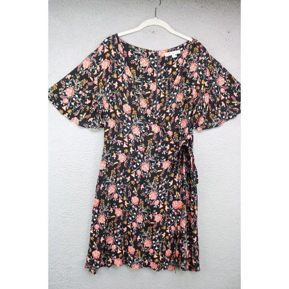 Jolt Empire Waist Dark Floral Wrap Dress-Size Medium-Whimsigoth